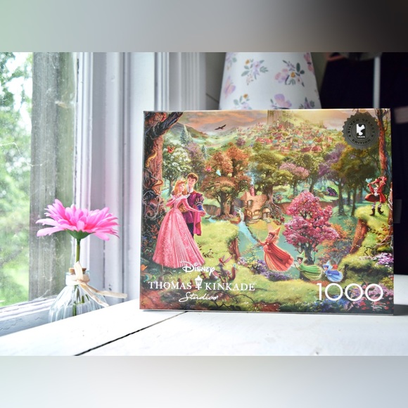 NEW Disney Thomas Kinkade Studios 1000pc Puzzle Sleeping Beauty Art Collectible - Picture 3 of 13